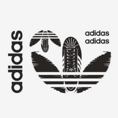 Термотрансфер Кеды Adidas черный 15 на 25 см.