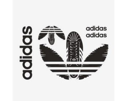 Термотрансфер Кеды Adidas черный 15 на 25 см.