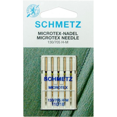 Иглы Schmetz микротекс (особо острые) для бытовых швейных машин №  110