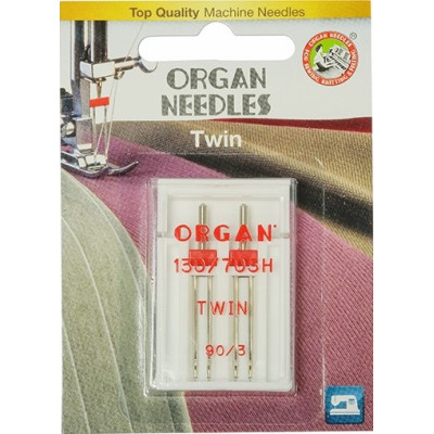 Иглы ORGAN Twin для бытовых швейных машин № 90
