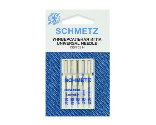 Иглы Schmetz Джерси для бытовых швейных машин комбинированные № 70,80,90;90(J);90(S), уп.5 игл